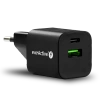Ładowarka USB, ładowarka sieciowa, szybkie ładowanie QC3.0 + USB-C PD PPS 30W, everActive GaN SC-390QB