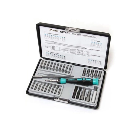 Zestaw bitów z uchwytem do serwisowania gier video 30szt, Proskit SD-9313