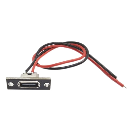 Gniazdo USB-C, przykręcane do obudowy, przewód 15 cm