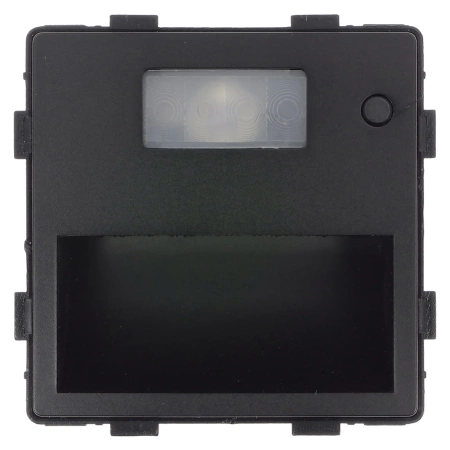 Lampka schodowa LED 230V 1.5W z czujką ruchu - szklana ramka - czarny - Tawoia Glass