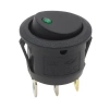 Włącznik ON-OFF SMRS101-6LDG 10A 12V okrągły, zielona dioda 12V