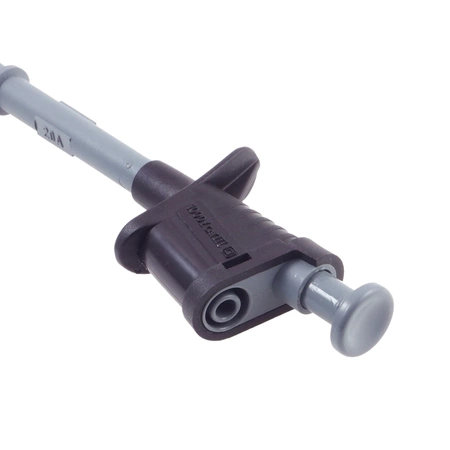 Chwytak krokodyl 155mm z gniazdem 4mm 20A, czarny