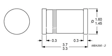 Dioda Zenera 0.4W 3V6 SOD80