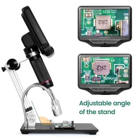 Mikroskop HDMI do lutowania SMD, serwisu elektroniki i kontroli PCB, ekran 7″ – Andonstar AD407