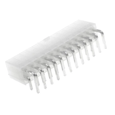 Wtyk ATX 24-stykowy męski kątowy do montażu na PCB, raster 4,20 mm, biały, KWM4505-24R