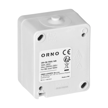 Włącznik natynkowy pojedynczy ORNO AQUATIC MINI IP54 10A 230V biało-czarny