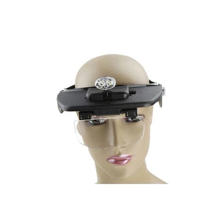 Lupa nagłowna LED MG81001-A, 2LED, 4 szkła powiększające