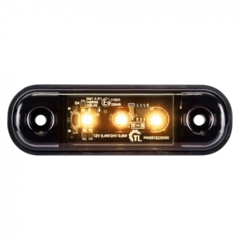 Lampa obrysowa LED pomarańczowa 12/24 V, klosz przyciemniany DARK, 83,7 × 24,2 mm - L1318