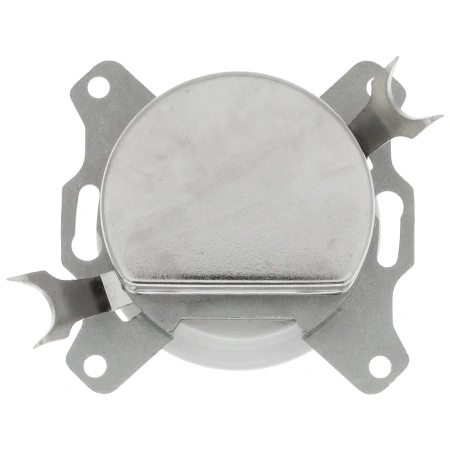 Gniazdo TV/SAT okrągłe białe z ramką ciemne drewno, montaż podtynkowy, Ceramic Loft