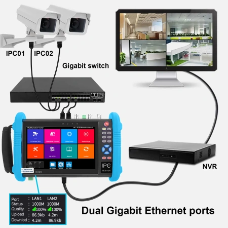 Tester kamer CCTV/IP 4K All-in-One Noyafa NF-IPC716 MOVTADHS PRO