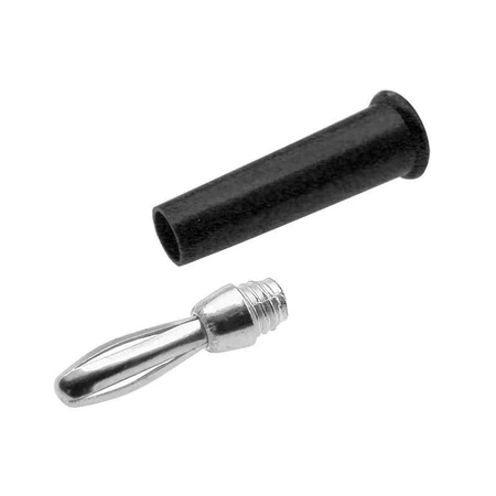 Wtyk bananowy lutowany czarny