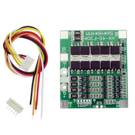 Moduł BMS PCM PCB ładowania i ochrony ogniw Li-Ion 4S - 14.8V - 30A - 18650