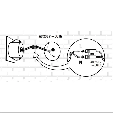 Lampka schodowa LED z czujnikiem ruchu, 230Vac, kwadratowa srebrna