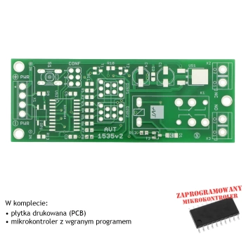 Przekaźnik czasowy sekundowy - PCB i mikroprocesor do projektu AVT 1535/1