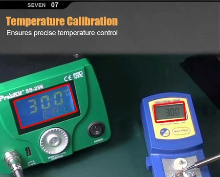 Stacja lutownicza 60W, precyzyjna, ESD, port USB, kompaktowe wymiary 18x15x11cm, Proskit SS-256B