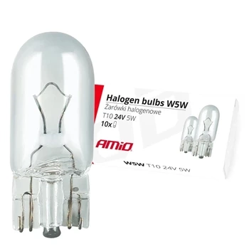 Żarówka samochodowa halogenowa 24V W5W T10 5W W2.1x9.5d (E8) AMIO-01002