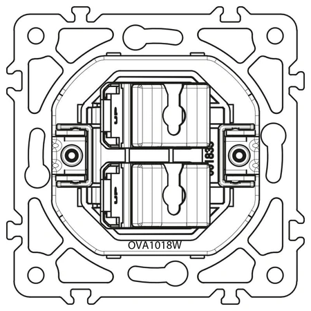 Gniazdo komputerowo-telefoniczne RJ45 i RJ11, okrągłe, białe, podtynkowe, moduł bez ramki, OVAL