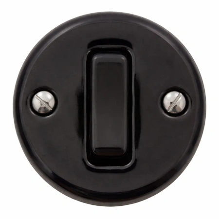 Natynkowy włącznik dzwonkowy czarny Ceramic Loft