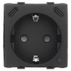 Gniazdko pojedyncze Schuko, 2x USB-C 20W - watomierz - ZigBee - szklana ramka - czarny - Tawoia Glass