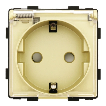 Moduł - Gniazdo elektryczne Schuko IP44 z klapką - złoty - Tawoia Glass