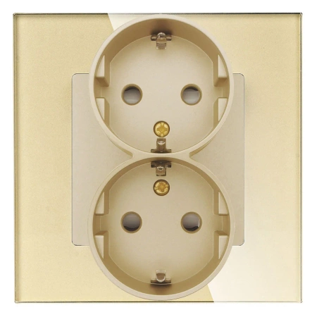 Moduł - Gniazdo elektryczne Schuko podwójne - złoty - Tawoia Glass