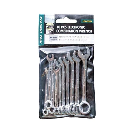Zestaw kluczy płasko-oczkowych 4-11mm 10szt, Proskit HW-609B