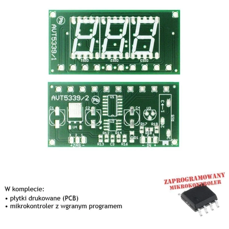 Woltomierz cyfrowy - miernik panelowy do przyrządu warsztatowego, PCB i mikroprocesor do projektu AVT5339