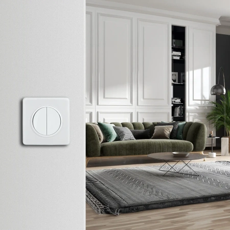 Włącznik światła podwójny, montaż podtynkowy, kolor biały OVAL Electromalt, OVA1008W