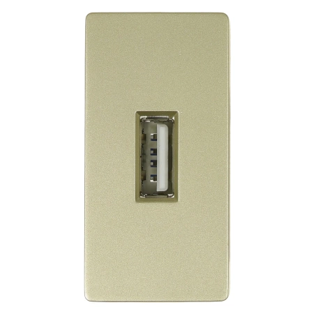 Ładowarka USB 2.4A, 1x USB złoty, moduł 1/2 do ramki Tawoia Glass