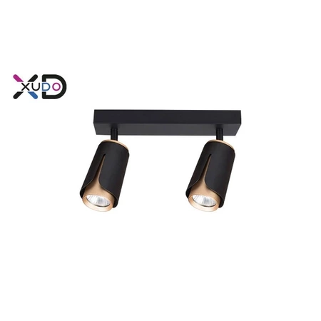 Kinkiet GU10 LED x2 czarny+złoty, XUDO IK262B