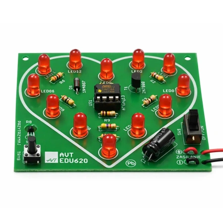Bijące serce LED. Zestaw DIY do nauki lutowania AVT EDU620