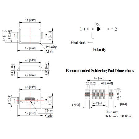 Dioda LED SMD 5730 biała ciepły 55lm