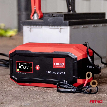 Prostownik cyfrowy AGM GEL STD LiFePo4 max 10A 6/12V PRO AMIO-04528