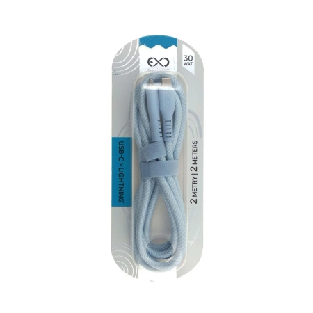 Kabel USB-C - Lightning, 30 W, 2 m, czarny, eXc