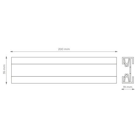 Szynoprzewód 2m - szyna 1-fazowa, biała