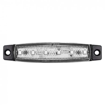 Lampa obrysowa LED biała 6 diod 12/24 V, 96 × 20 mm, montaż poziomy i pionowy - L2254-B