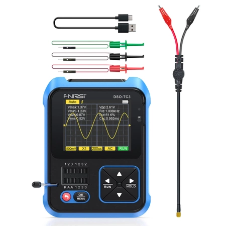 Oscyloskop 500kHz; Tester elementów; Generator sygnału DDS, FNIRSI DSO-TC3