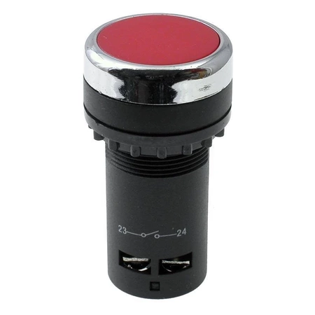 Przycisk PBS-30Br monostabilny 1A 250V okrągły przełączny NO/NC czerwony