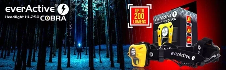 Latarka czołowa LED everActive Cobra HL-250 2xLED Sensor zbliżeniowy