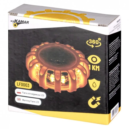 Flara ostrzegawcza LED LF0003 z magnesem - oświetlenie awaryjne 360°