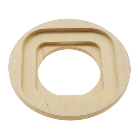 Gniazdo Ethernet Cat6 x2 okrągłe czarne z ramką jasne drewno, montaż podtynkowy, Ceramic Loft