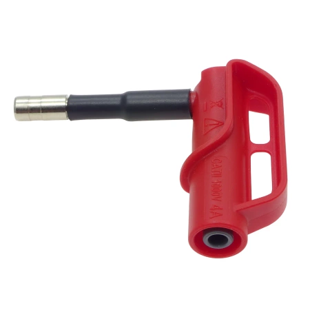 Adapter - gniazdo izolowane z tuleją 4mm / styk magnetyczny 6mm czerwony