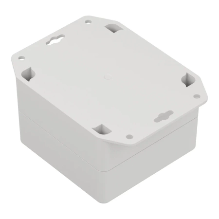 Obudowa hermetyczna ZP90.90.60UJH, 91,6 × 91,4 × 60 mm, ABS, jasnoszara, z uchem, Kradex