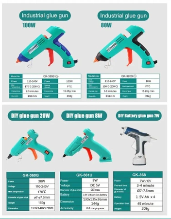 Pistolet do kleju na gorąco Proskit GK-389B, sztyfty 11mm, 100W