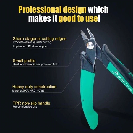 Szczypce tnące boczne obcinaczki Cu 1.6mm, 135mm, Proskit PM-30D