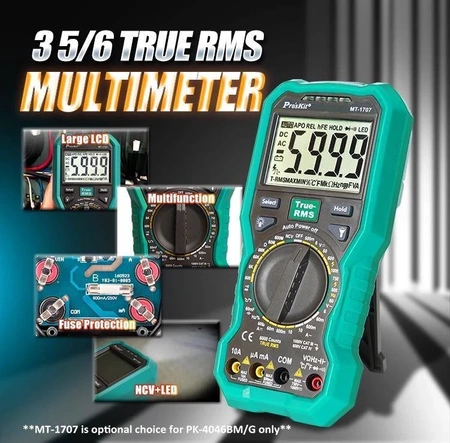 Profesjonalny zestaw narzędzi warsztatowych Proskit PK-4046BM z miernikiem uniwersalnym TrueRMS