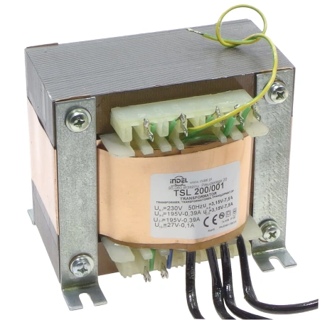 Transformator sieciowy lampowy TSL 200/001, 200VA, 2 × 195V + 2 × 3,15V, 0,39A, Indel