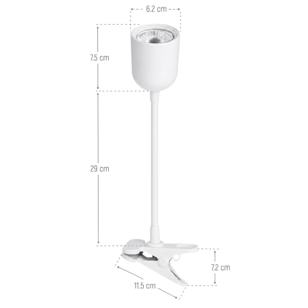 Lampka LED z klipsem biała, 4W, 420lm, 4000 K, zasilanie 230V