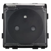 Moduł - gniazdo elektryczne IP44 z klapką - czarny - Tawoia Glass