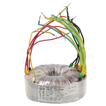 Transformator toroidalny 120VA Indel TSTL 120/004 115V/230V (260V-0-260V, 30V, 3.15V-0-3.15V, 0-5V-6.3V) do wzmacniaczy lampowych